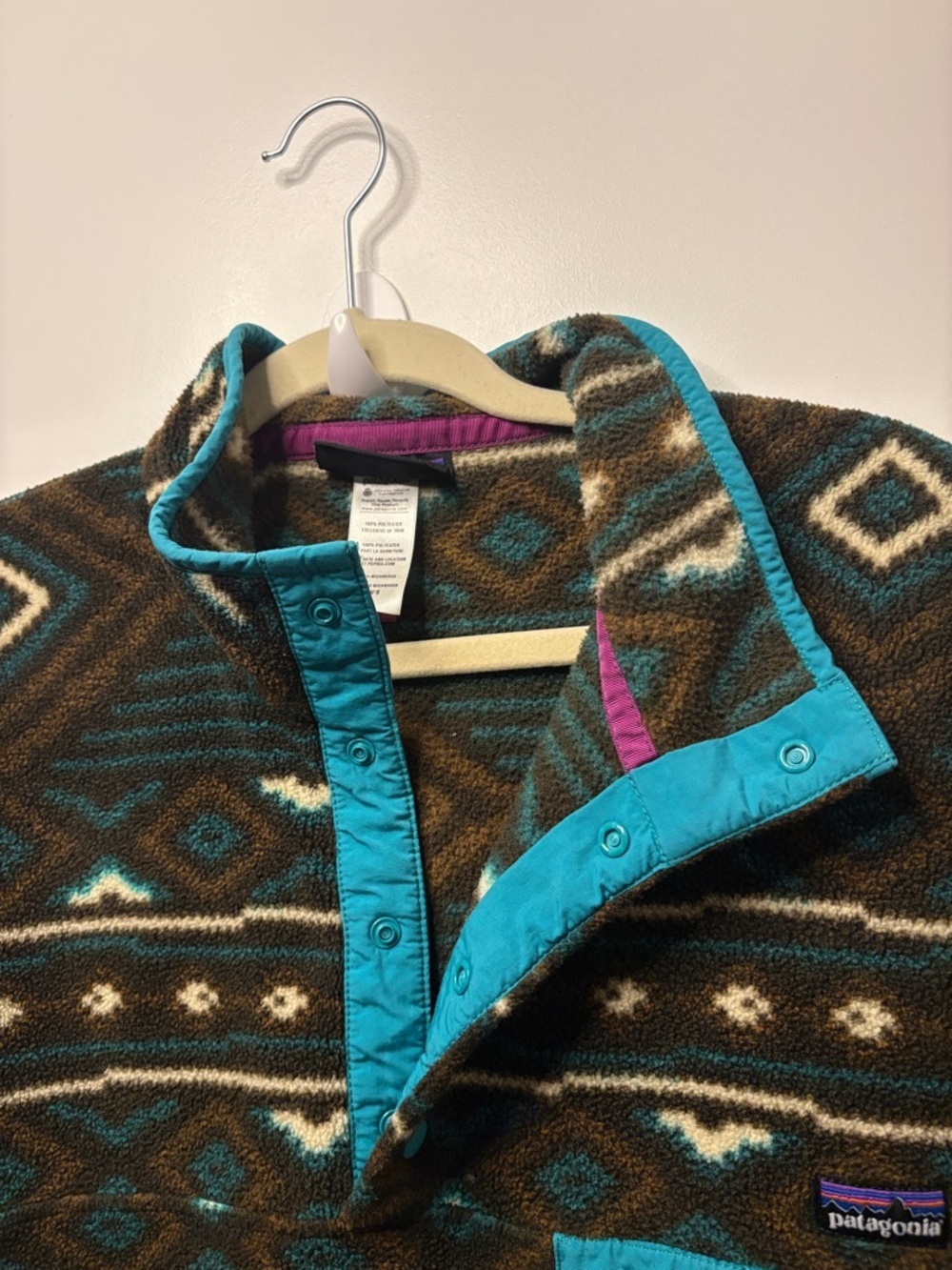 PATAGONIA SYNCHILLA PULLOVER MENS SIZE M SNAP T FLEECE ABSTRACT AZTEC 2013!! - Picture 6 of 7